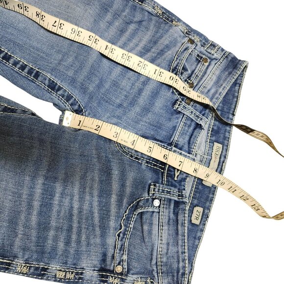 BKE Womens 27x31 Stella Low Rise 99% Cotton Jeans Blue Bootcut Denim Embroidered - Picture 12 of 16
